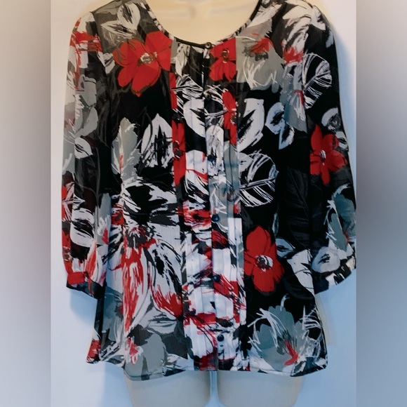 NWOT- Christopher & Banks Button Down Blouse-Size Small. - Picture 1 of 7